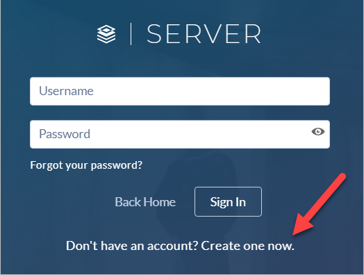 Server login page.