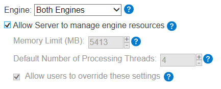 Engine configuration in Alteryx System Settings.