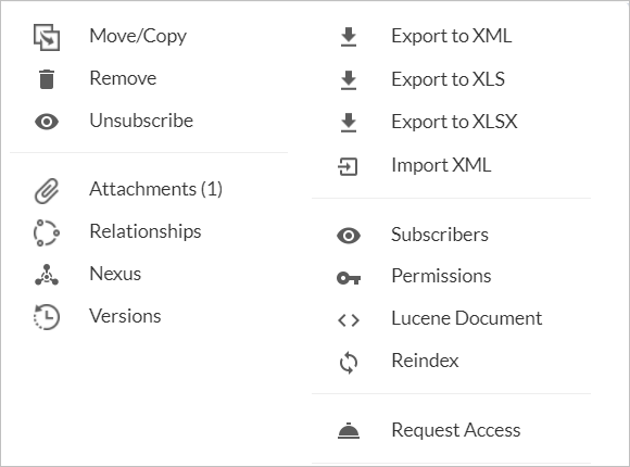 Options available in the three-dot menu for admins.