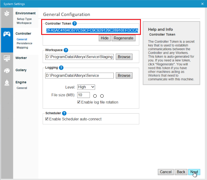 If this is a new server configuration, you need to complete the setup to generate a Controller Token. 