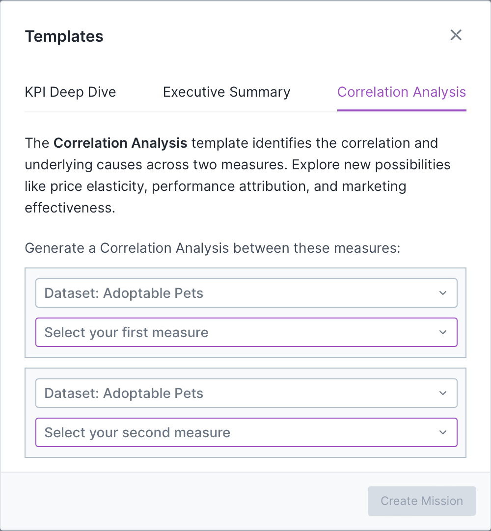 Correlation Analysis template