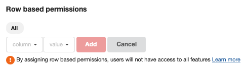 Row-based permissions select column and value