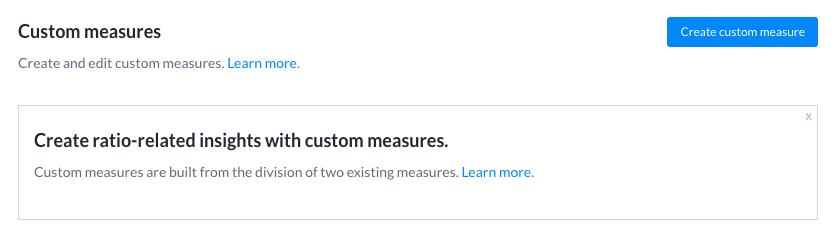 Click on 'Create custom Measure' button at the top right to start.