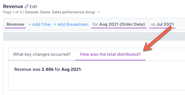 Total distributed tab