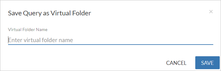 Screenshot of Connect showing the Save Query as Virtual Folder window.