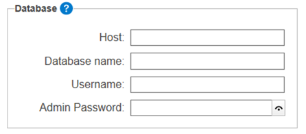 Screenshot of Database settings when User-managed MongoDB option is selected